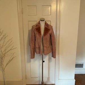 Vintage B * lucid lined Shell 100% Pig Split Jacket Sz M Loose Button Read